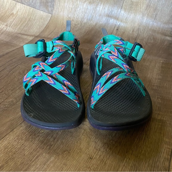 Chaco ZX1 EcoTread Sport Sandals Mint Leaf Pink Purple size 4 Girls - Picture 2 of 8